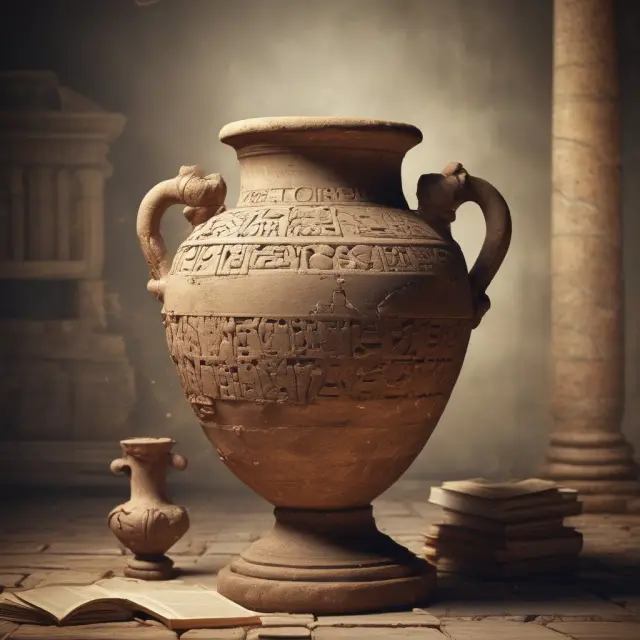 An ancient amphora pouring out knowledge onto a scroll, representing the rich history of honoraria in various contexts