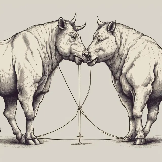 Visualization of bullish and bearish hook reversals with golden threads connecting the reversal points