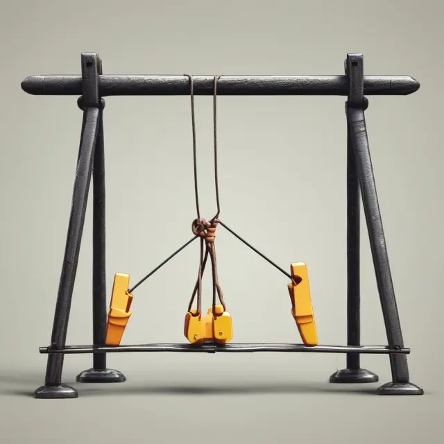 Seesaw depicting false positives in hook reversals; a metaphor for the uncertainty between bullish and bearish signals.