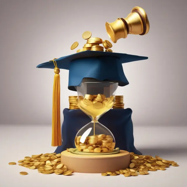 Golden coins represent the Hope Credit, flowing from a student