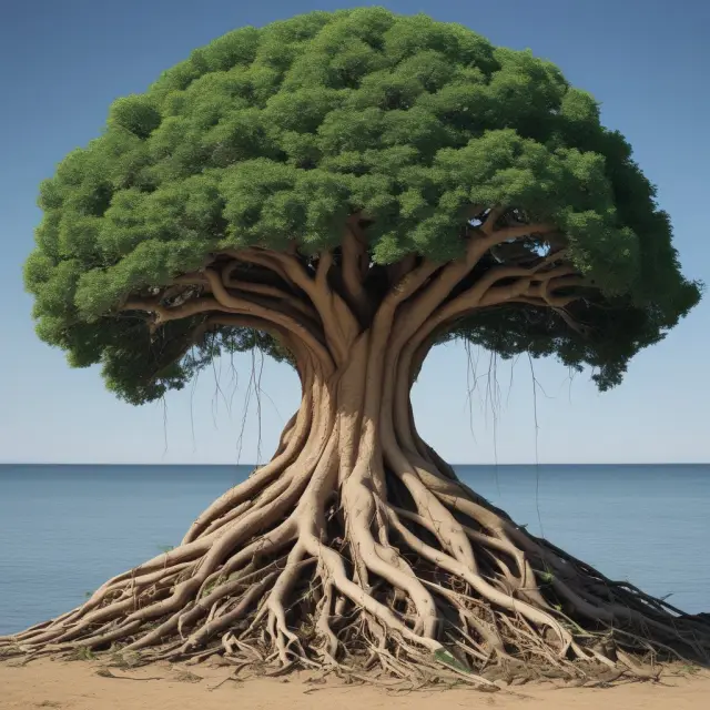A sturdy tree symbolizing the Hope Now Alliance thriving in the midst of mortgage crises through collaboration and ethical conduct.