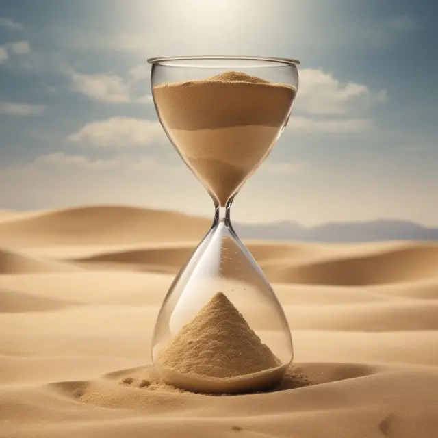 Visualizing investment horizons and risk tolerance through a sand hourglass. Longer tenures allow for increased risk-taking, while short horizons necessitate more conservative allocations.