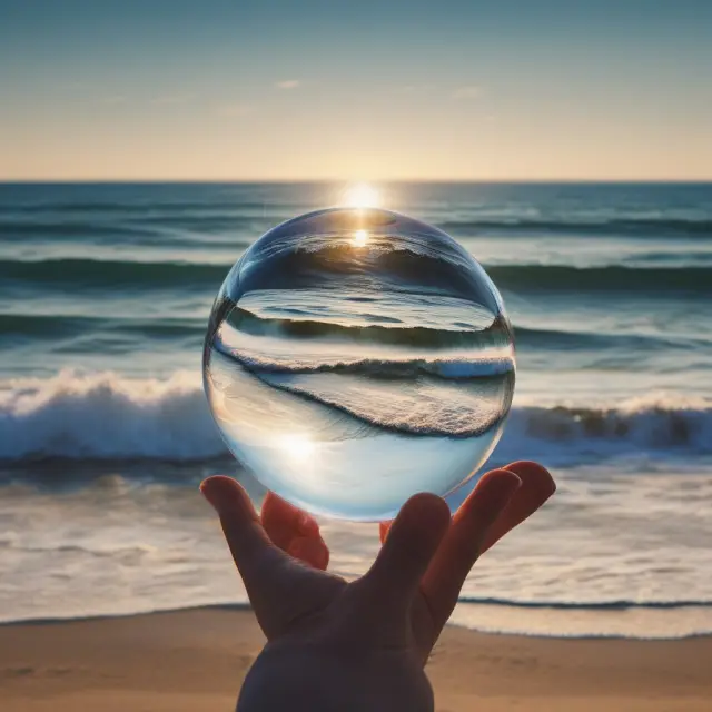 Crystal ball displaying overlapping investment horizons and market scenarios for horizon analysis