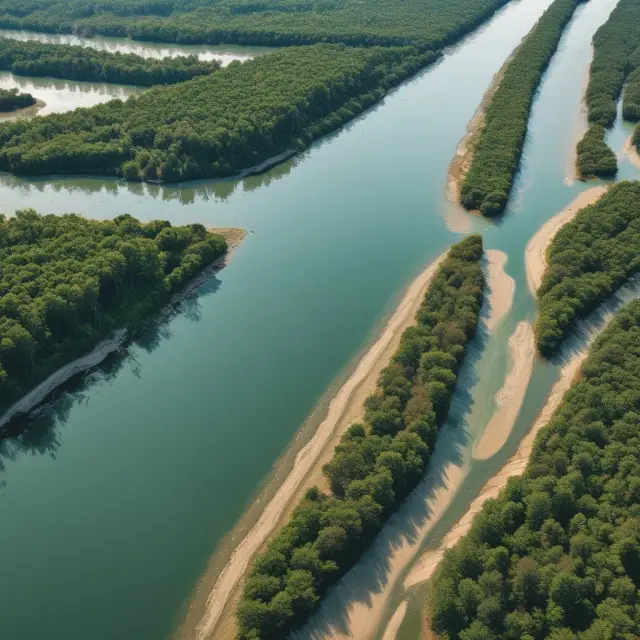 Two rivers merging, representing the unification of companies in a horizontal acquisition, leading to growth and expanded reach