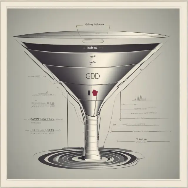 A trio of time periods represented by fluid droplets entering a funnel, symbolizing the gathering of financial data for horizontal analysis and trend identification