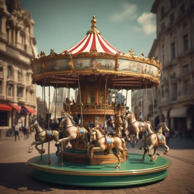 Merry-go-round depicts financial statement periods; changing base years can create deceptive trends.