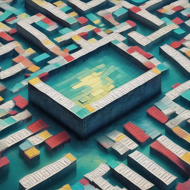 A rectangle represents a horizontal channel surrounded by a sea of fluctuating stock tickers