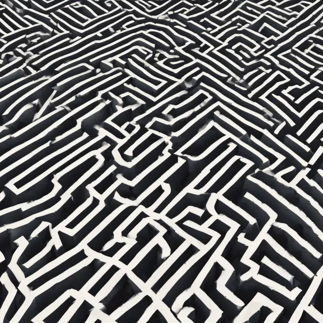 Visualization of a maze representing frequently asked questions about horizontal channels in trading
