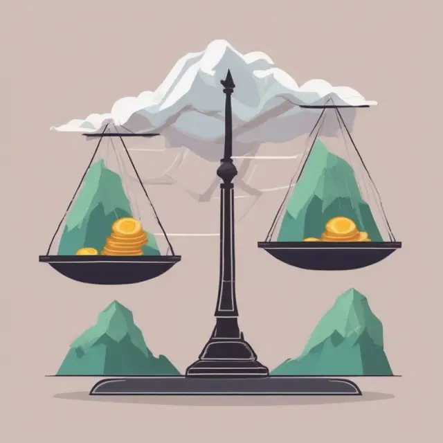 Visualization of Horizontal Equity (scales) and Vertical Equity (upward mountain) in taxation