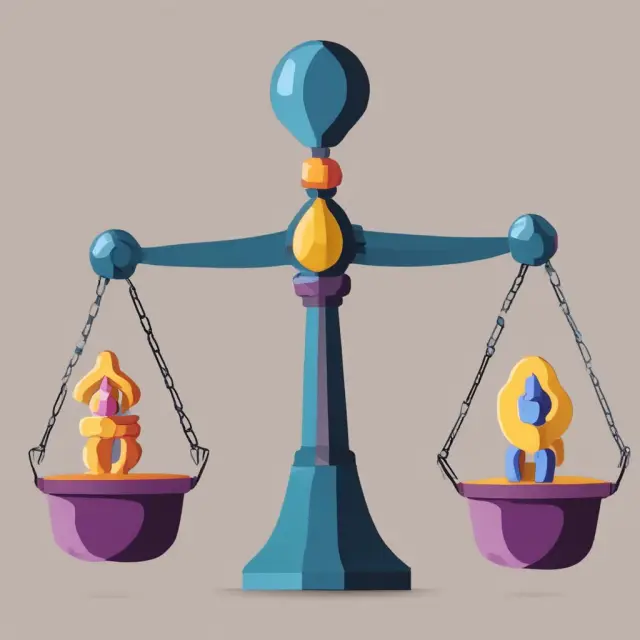 An image of a balance scale with two identical individuals balancing weights representing their tax situations, illustrating the intricacies and challenges of horizontal equity in tax systems