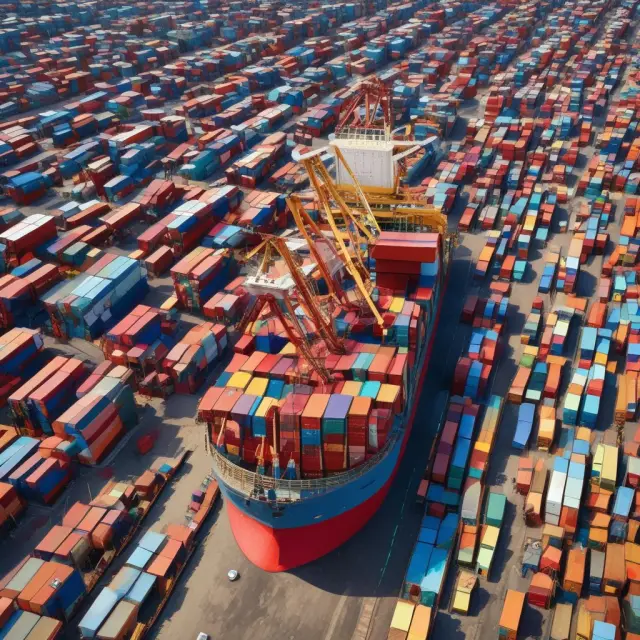 A scale balancing diverse industries symbolizing horizontal markets, each industry represented by a wave