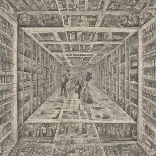 Institutional investors depicted as tall, sturdy pillars supporting a vibrant mosaic of diverse horizontal market businesses