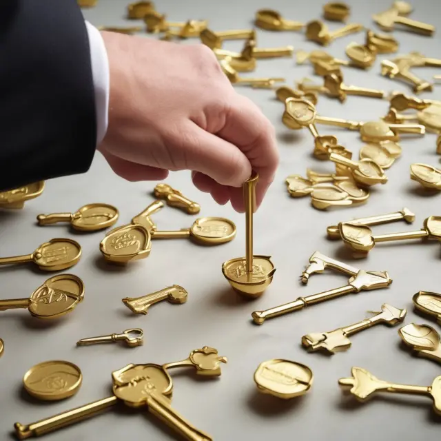 Golden keys represent tender offers, shareholders submitting keys to sell their shares at a premium price