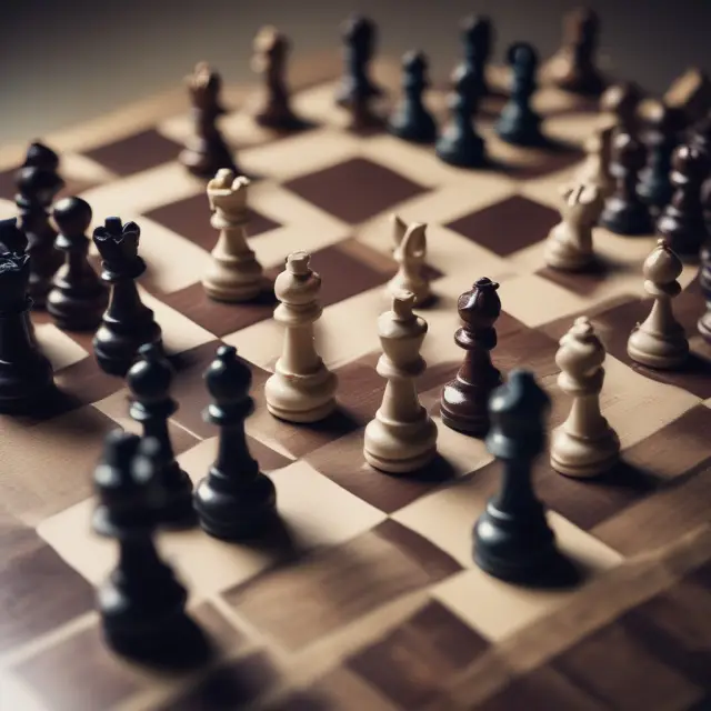 A tense chess game symbolizes hostile takeovers, with raiders and defenders maneuvering tender offers and proxy fights