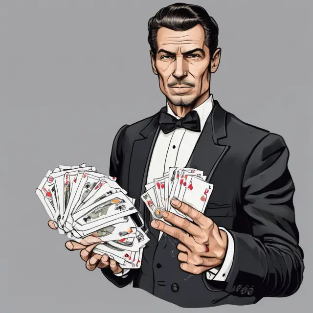 Two individuals, one gambler holding dice and the other an investor with a stock chart; both believe in a 