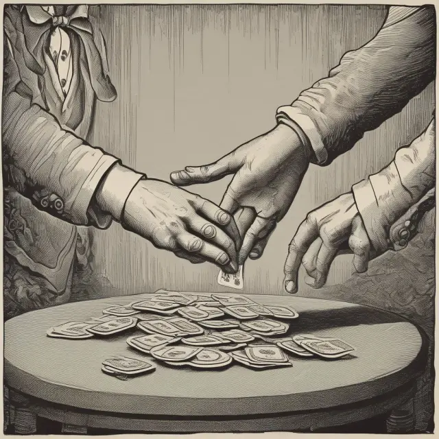 An image of a mythical hand releasing coins as it acknowledges its lack of power to predict future financial outcomes.