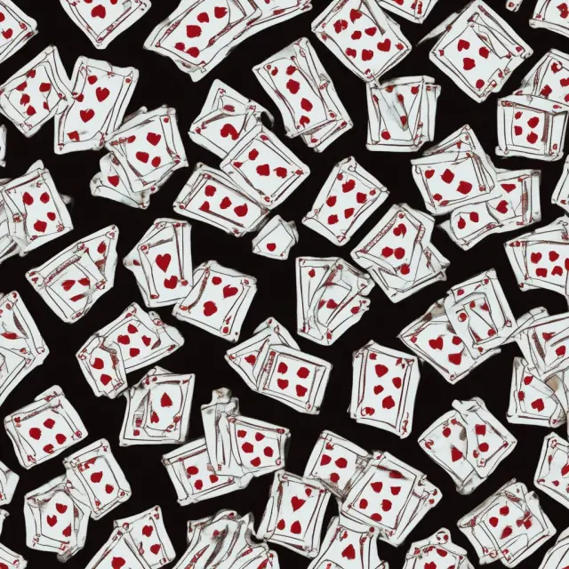 Cards symbolizing investment outcomes, past wins creating a 