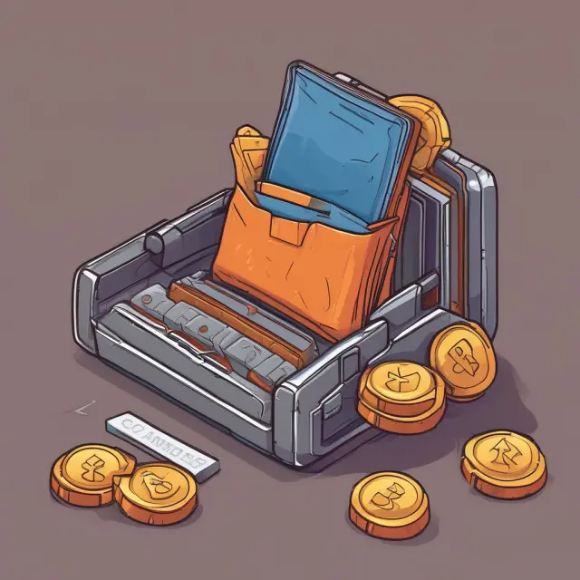 A digital safebox holds cryptocurrency keys from MetaMask, Coinbase Wallet, and Edge Wallet, symbolizing secure hot wallet management