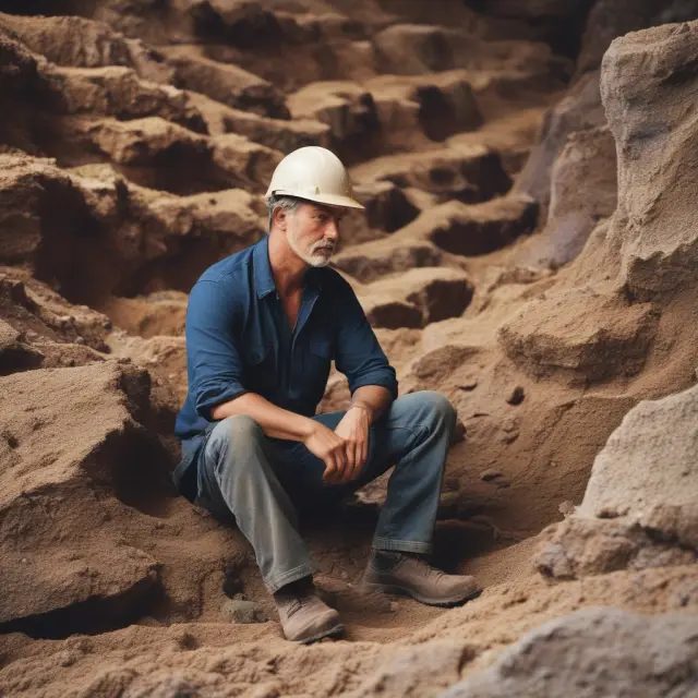 A mine owner stands on the seashore, considering whether to extract resources based on interest rates and price predictions