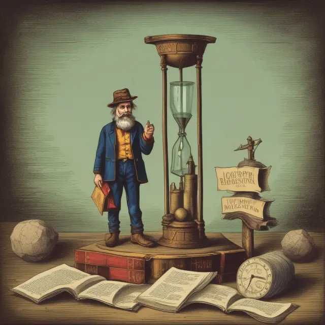 A miner holding an iron ore nugget and studying interest rate charts while inflation