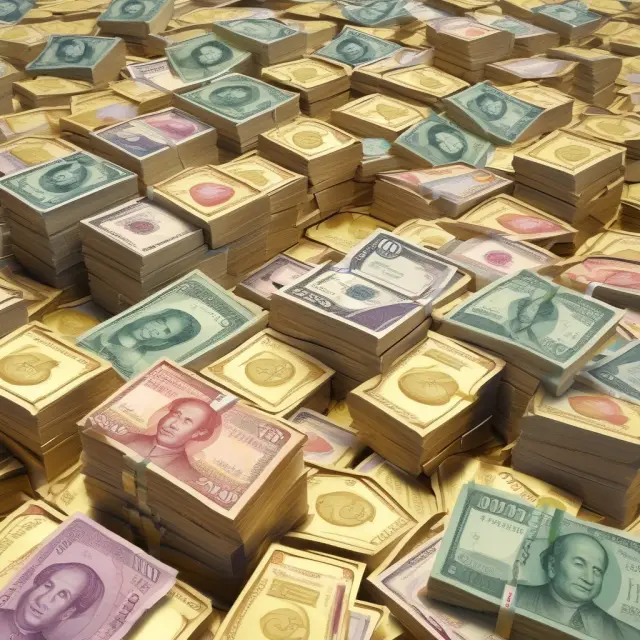 Golden stream representing hot money moving between the Chinese Yuan and international currencies, illustrating the impact of Certificates of Deposits on banking dynamics