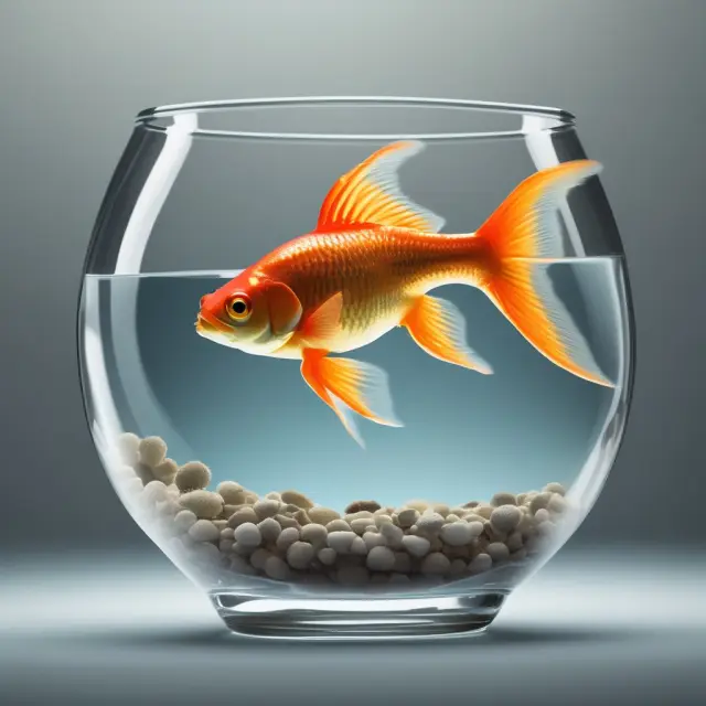 A goldfish swims towards fluctuating economic currents, symbolizing the behavior of hot money.