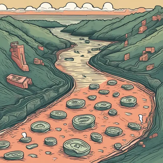 A flowing river representing the movement of hot money between economies