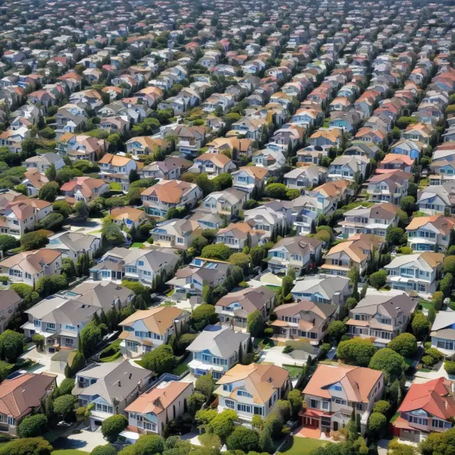 Kaleidoscopic image of house price trends, showcasing HPI report data and its impact on real estate investments