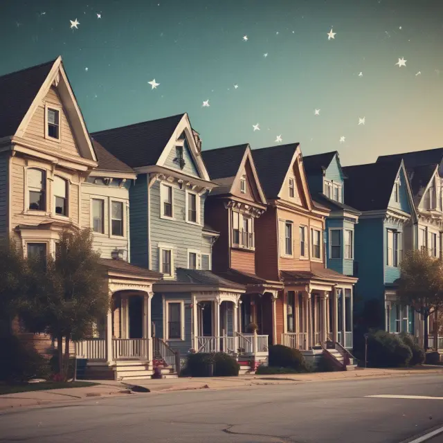 A bustling star market representing the real estate industry. Buyers and sellers navigate their positions based on market conditions.