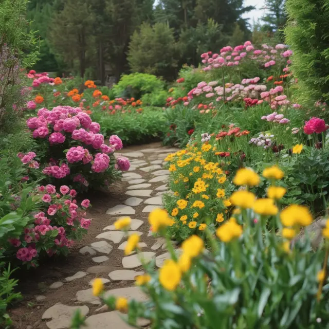Employer tending to a vibrant garden of tax deductions, each blossom representing savings from wages, benefits, insurance premiums, education, home office expenses, and more for their household staff