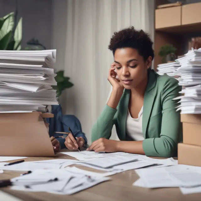 Employer and applicant discussing employment terms while surrounded by W-4 paperwork for hiring household staff