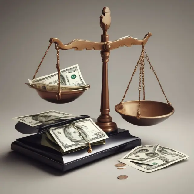 Scale representing household income vs. expenses