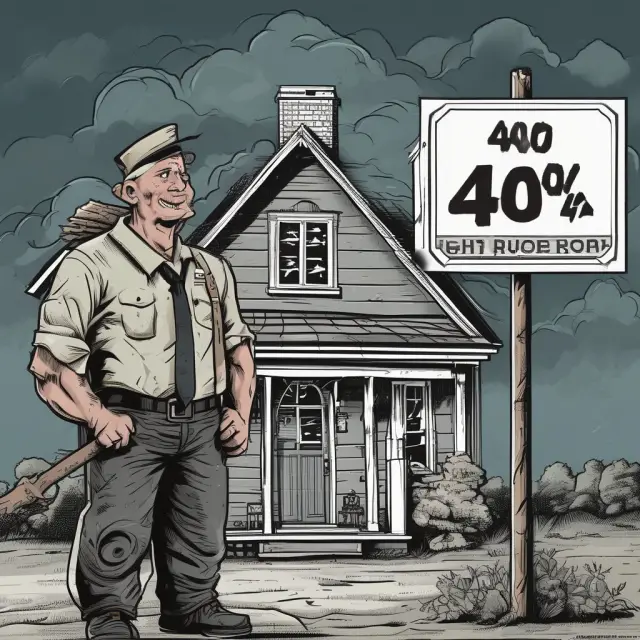 Trader standing before a sturdy house during storm, maintaining a 40% equity margin requirement in a bear market