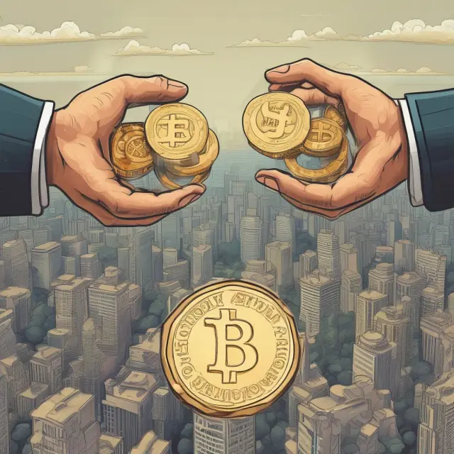 Golden coin toss comparing cityscape symbolizing General Obligation Bonds to a housing complex representing Revenue Bonds