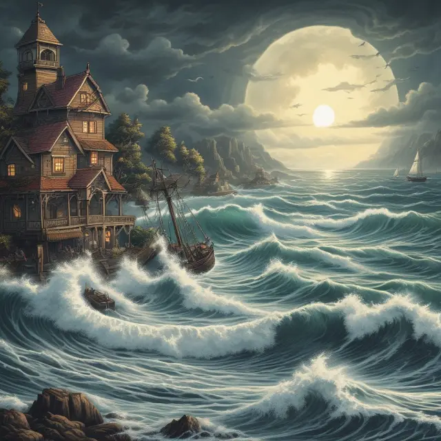 A stormy sea represents monthly housing starts data