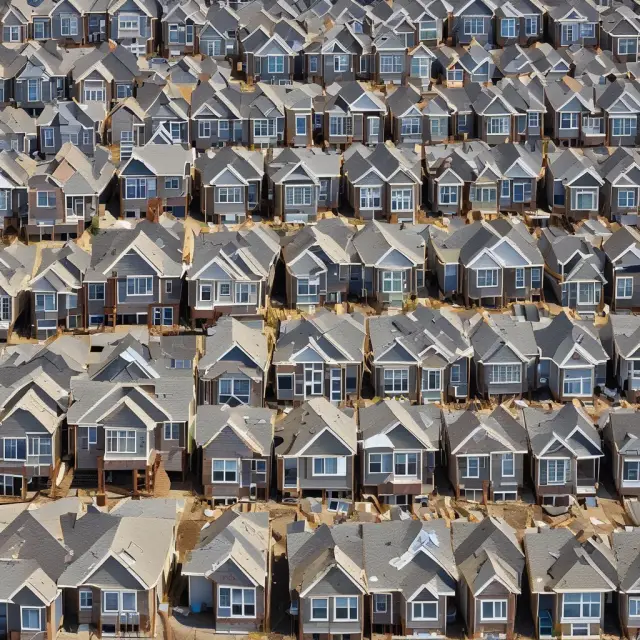 Mosaic depicting housing units being built, lost due to natural disasters, and growing, emphasizing accurate census data recording