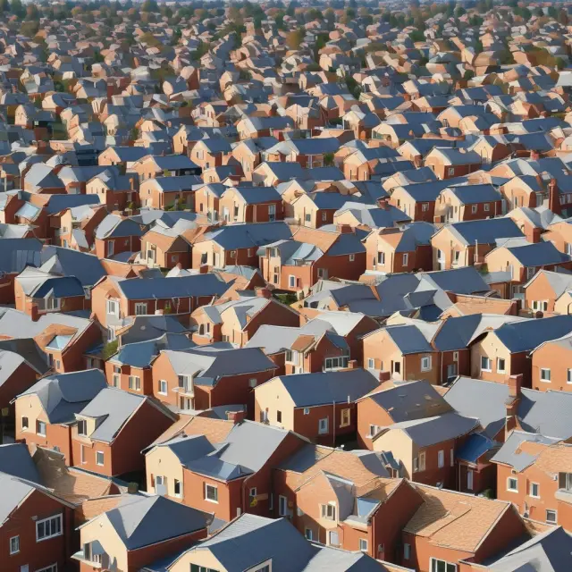 Image of housing units forming a foundation for economic growth, symbolizing jobs creation and infrastructure development