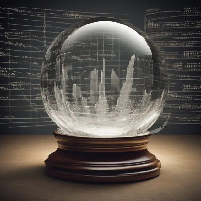 Crystal ball showcasing data swirls and long-term trend identification through the Hodrick-Prescott filter
