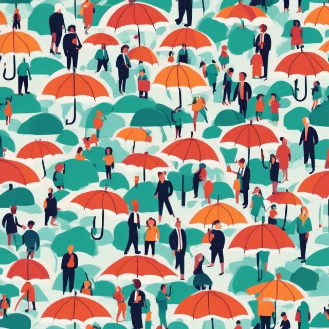 Two hands in harmony beneath an HRA umbrella, illustrating employee-employer cooperation and cost savings through HRAs