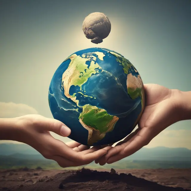 A hand releasing a globe signifying the transition from fossil fuels towards renewable energy