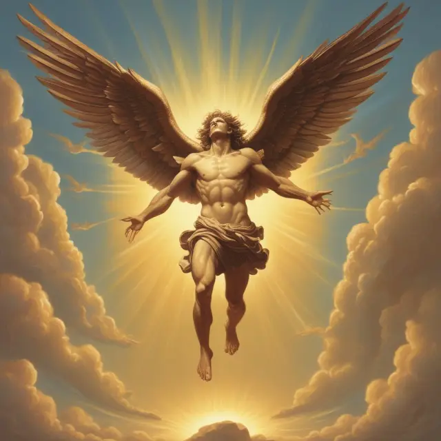Hubris depicted as Icarus flying dangerously close to a financial sun