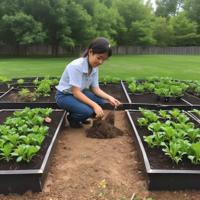 A beautiful garden with seedlings representing self-awareness, humility, and continuous learning growing amongst weeds symbolizing hubris
