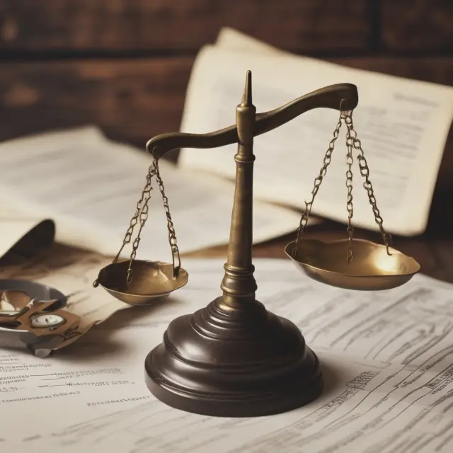 Vintage scale balanced with a HUD-1 and a Closing Disclosure form, representing the combination of traditional and modern mortgage document usage in reverse mortgages.