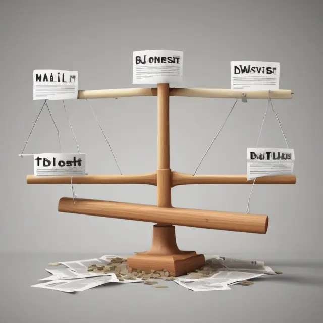 A see-saw with investment newsletters on one side and Hulbert ratings on the other, depicting the critical evaluation of investment newsletter performance by Hulbert Ratings.