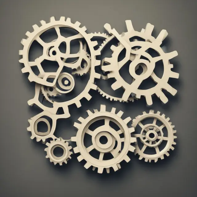 Four gears representing mean years of schooling, expected years of schooling, life expectancy at birth, and Gross National Income per capita in the context of the Human Development Index.