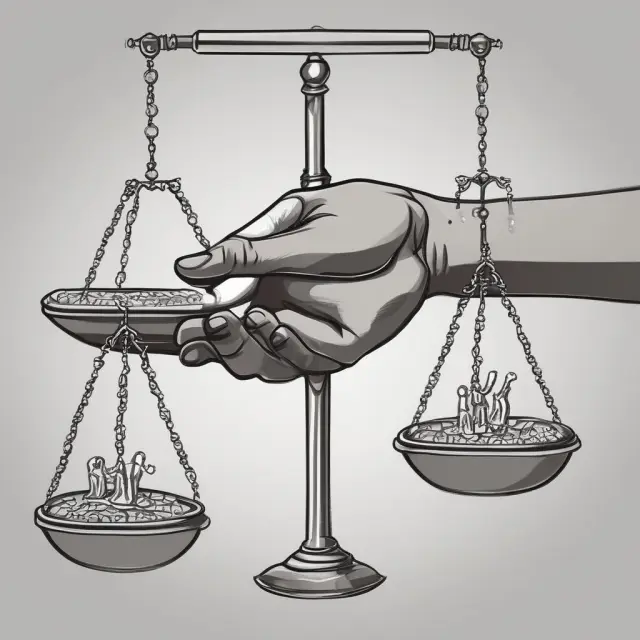 Image showing a balance scale with the left pan representing HDI