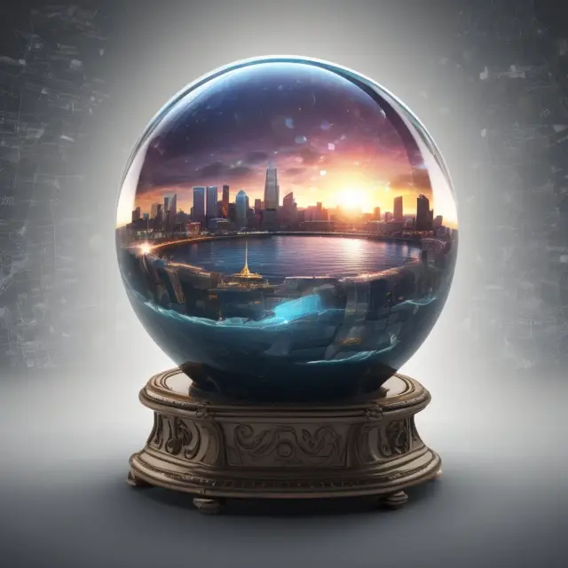 Crystal ball containing HDI components symbolizing ongoing development and advancements