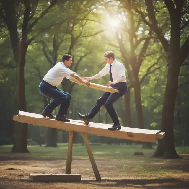 Image of a balance scale with skilled hands working to bridge the gap between employee skills and job requirements.