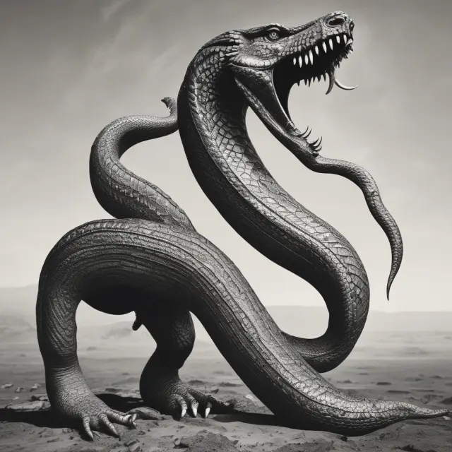 An anthropomorphized coiling serpent with the shape of a yield curve transforms treasury bond interest rates, symbolizing potential economic changes