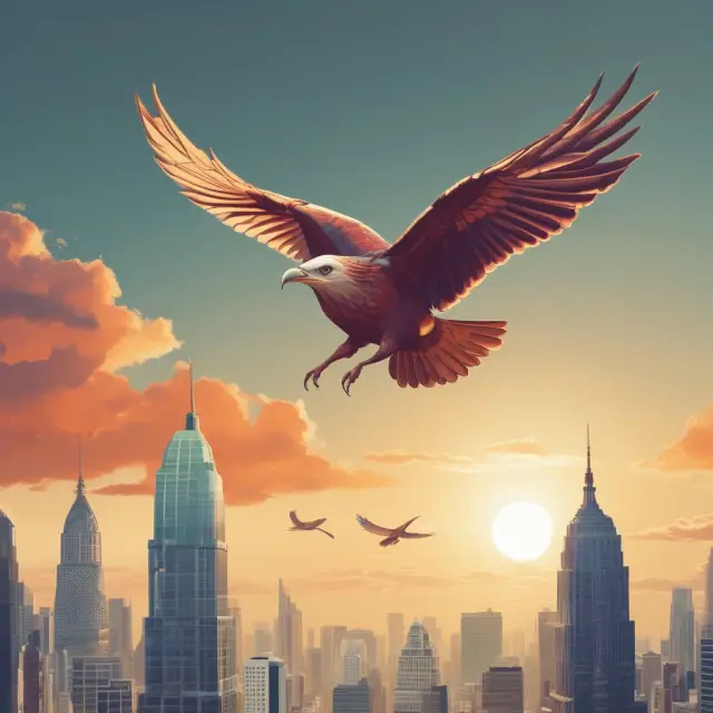 Bond symbolically turning into a flying bird, hovering over undervalued stock shares